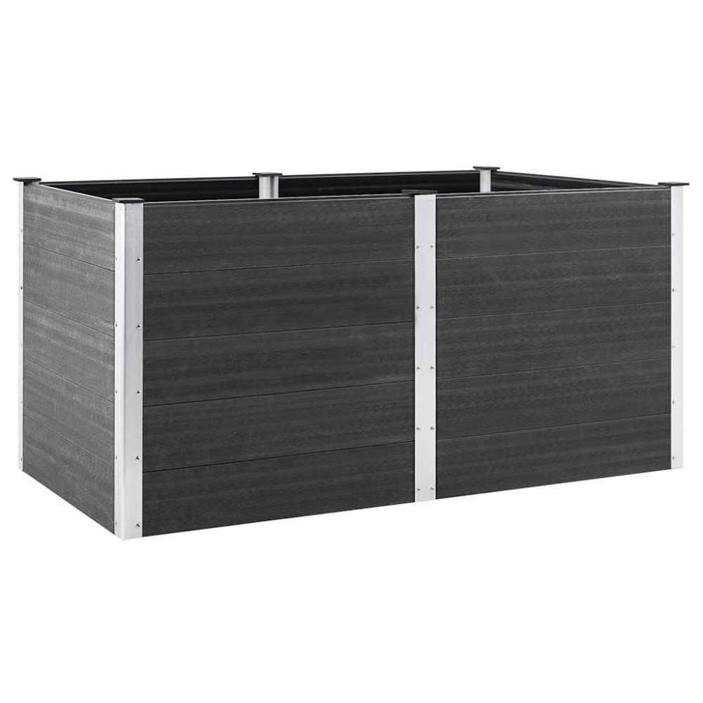 vidaXL Ζαρντινιέρα Υπερυψωμένη Γκρι 200 x 100 x 91 εκ. από WPC