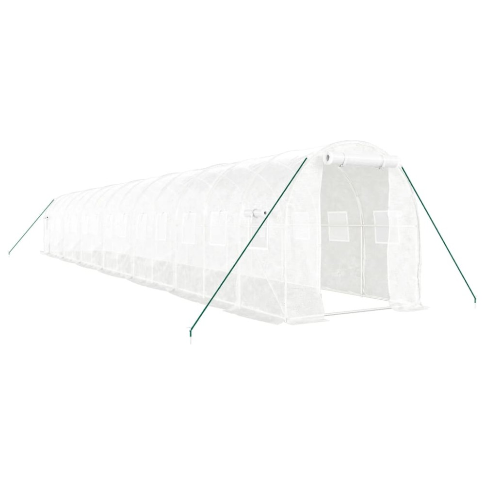 vidaXL Θερμοκήπιο με Ατσάλινο Πλαίσιο Λευκό 28 μ² 14 x 2 x 2 μ.