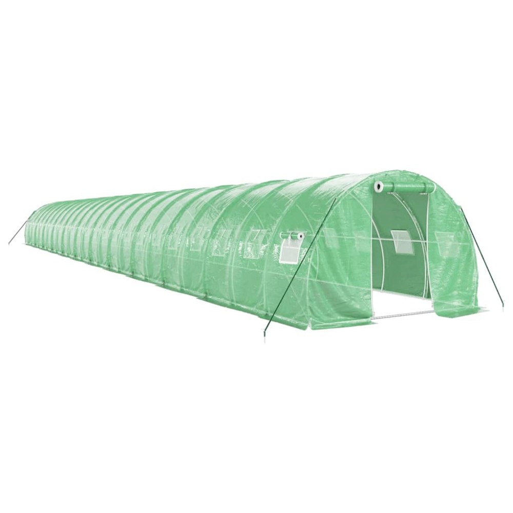 vidaXL Θερμοκήπιο Πράσινο 72 μ² 24 x 3 x 2 μ. με Ατσάλινο Πλαίσιο