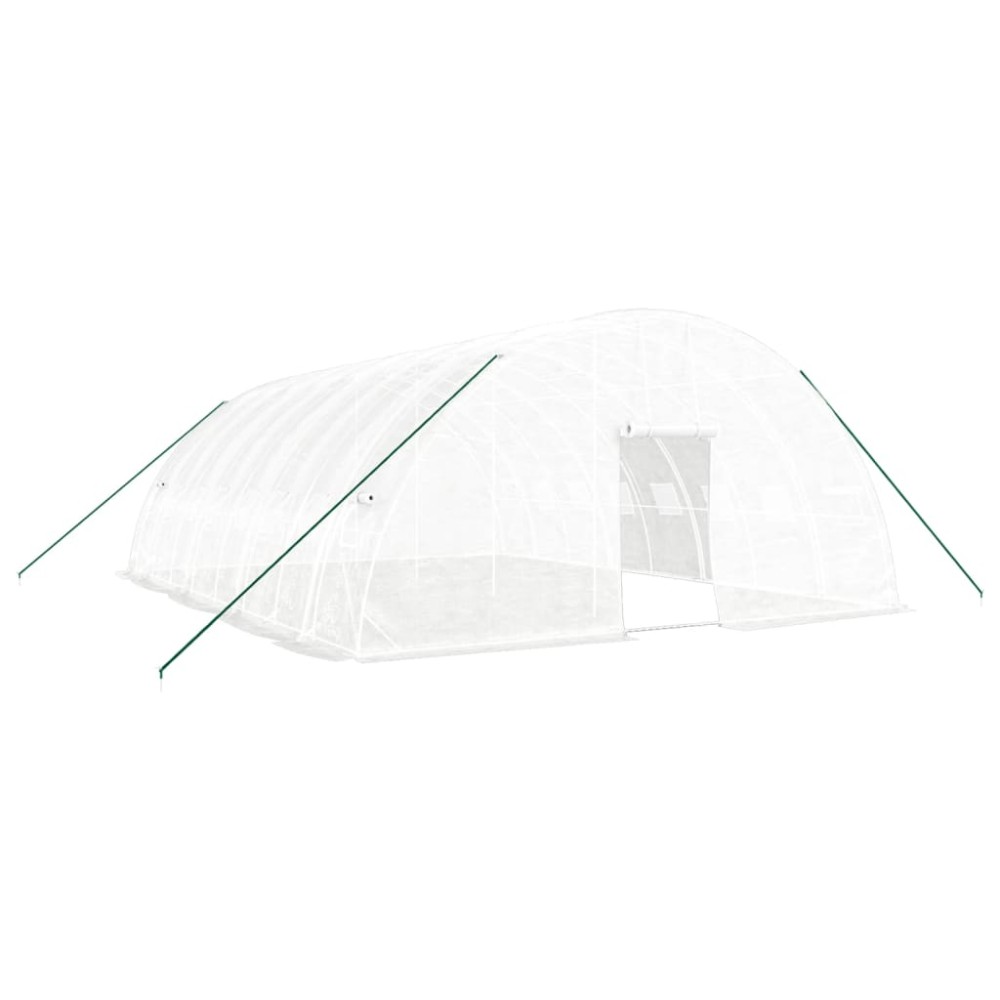 vidaXL Θερμοκήπιο με Ατσάλινο Πλαίσιο Λευκό 48 μ² 8 x 6 x 2,85 μ.