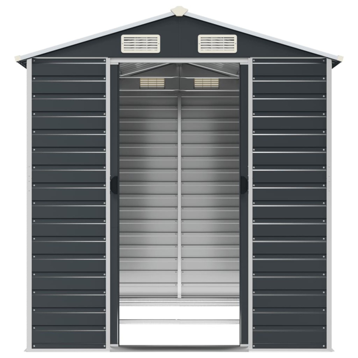 vidaXL Αποθήκη Κήπου Ανθρακί 191x215x198 εκ. Γαλβανισμένο Ατσάλι