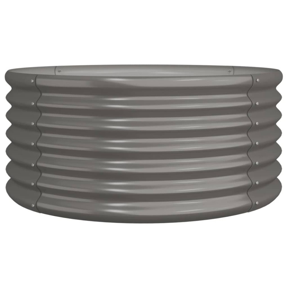 vidaXL Ζαρντινιέρα Γκρι 80x80x36 εκ. Γαλβανισμένος χάλυβας