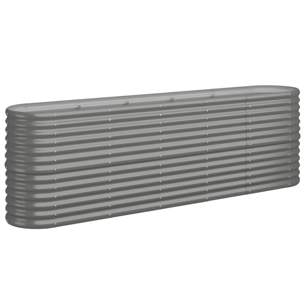 vidaXL Ζαρντινιέρα Γκρι 224x40x68 εκ. Γαλβανισμένος χάλυβας