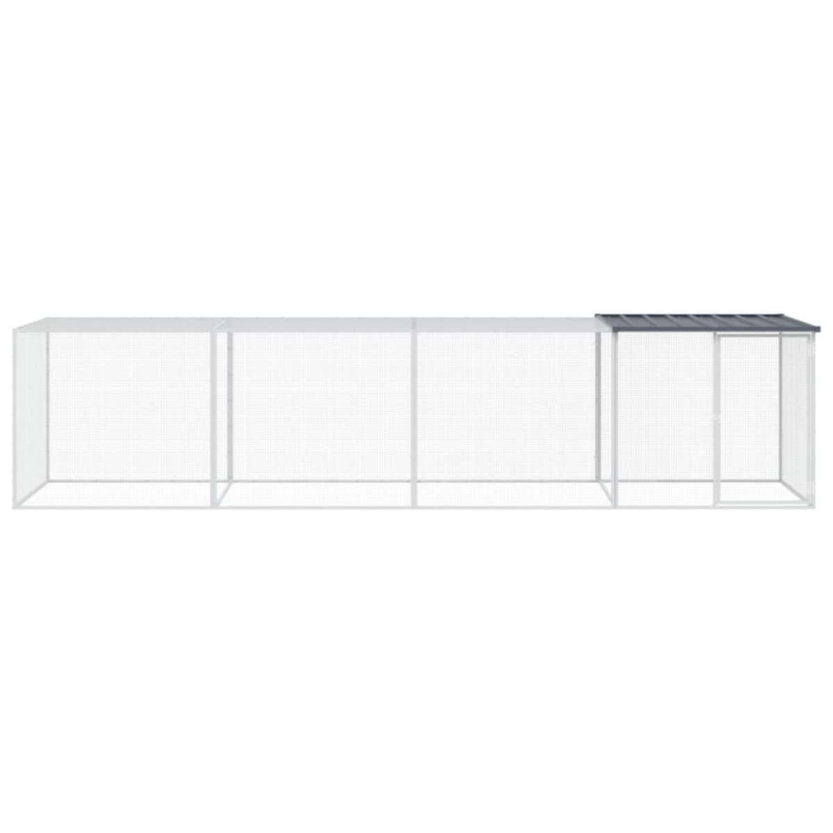 vidaXL Κοτέτσι - Κλουβί με Στέγη Ανθρακί 403x98x90 εκ. Γαλβαν. Ατσάλι