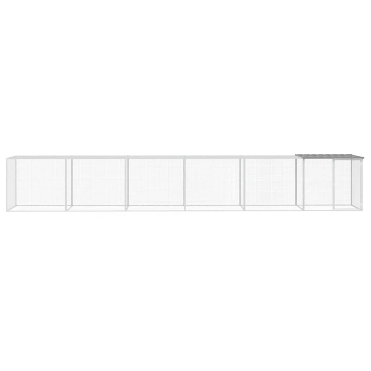 vidaXL Κοτέτσι - Κλουβί με Στέγη Αν. Γκρι 603x98x90 εκ. Γαλβαν. Ατσάλι