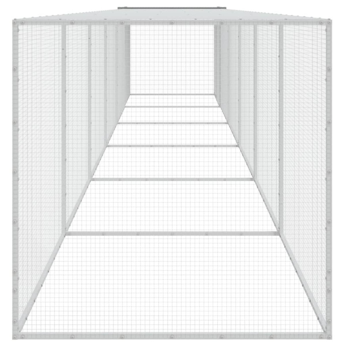 vidaXL Κοτέτσι - Κλουβί με Στέγη Αν. Γκρι 603x98x90 εκ. Γαλβαν. Ατσάλι