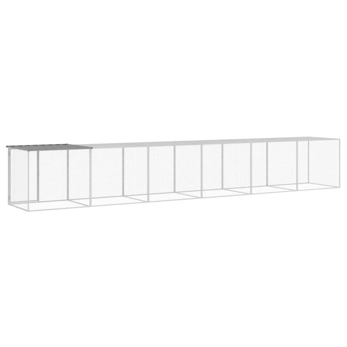 vidaXL Κοτέτσι - Κλουβί με Στέγη Αν. Γκρι 603x98x90 εκ. Γαλβαν. Ατσάλι
