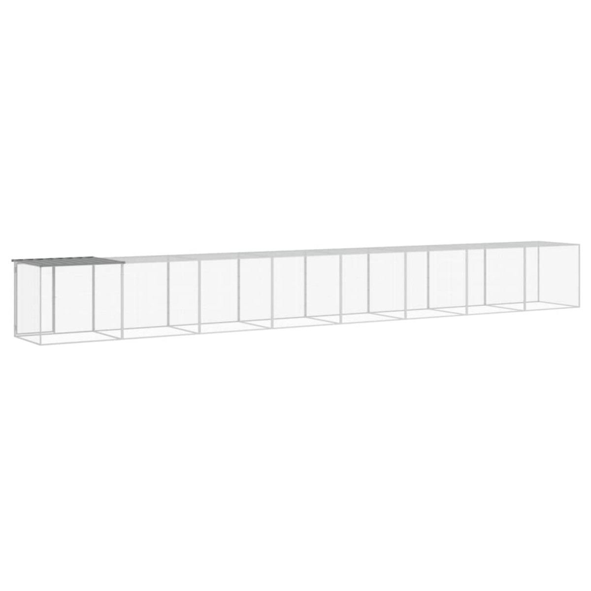 vidaXL Κοτέτσι - Κλουβί με Στέγη Αν. Γκρι 803x98x90 εκ. Γαλβαν. Ατσάλι