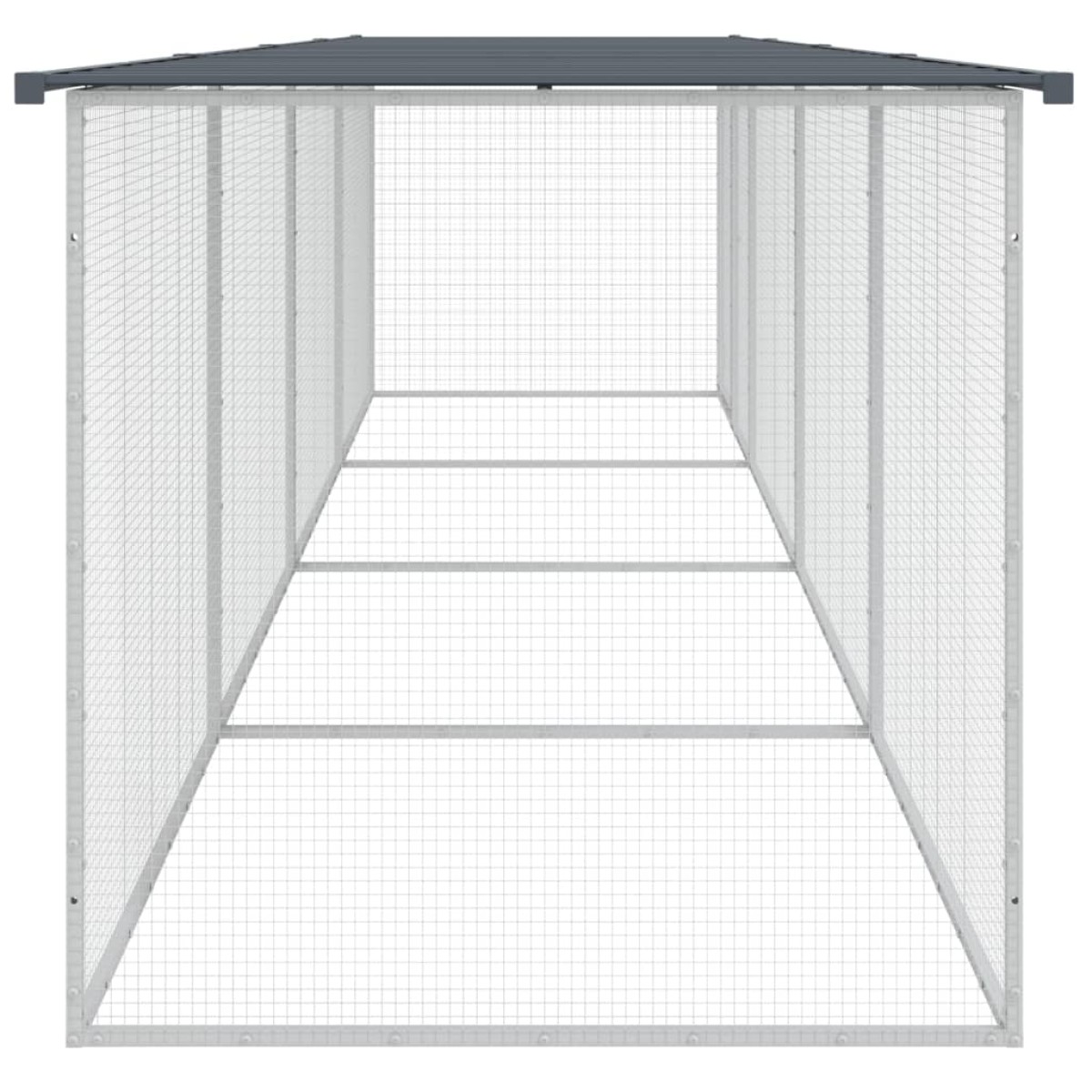 vidaXL Κοτέτσι - Κλουβί με Στέγη Ανθρακί 403x98x90 εκ. Γαλβαν. Ατσάλι
