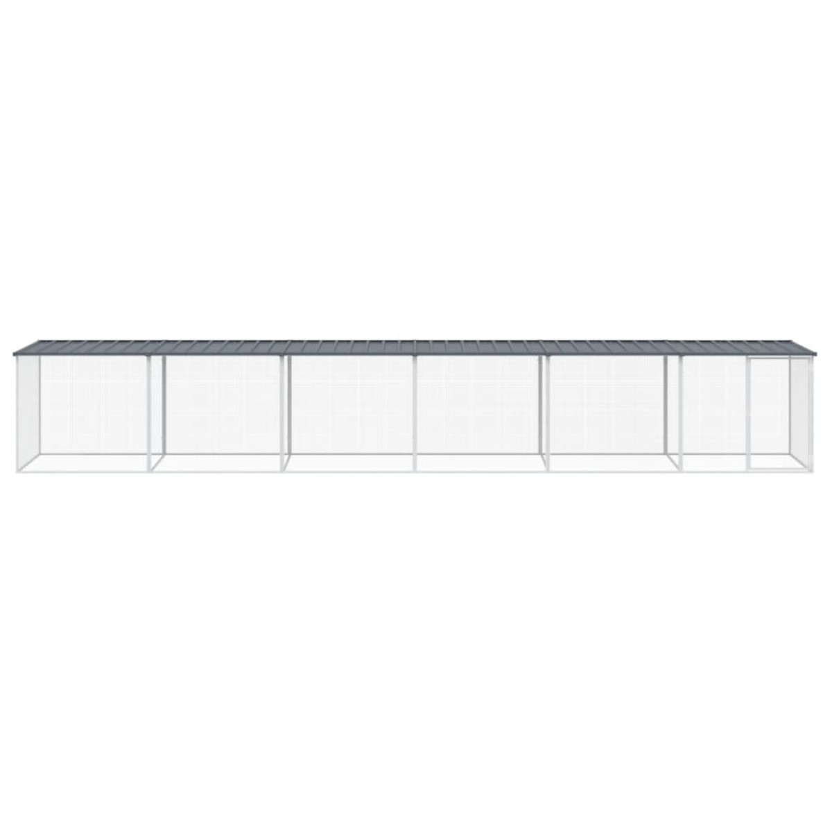 vidaXL Κοτέτσι - Κλουβί με Στέγη Ανθρακί 603x98x90 εκ. Γαλβαν. Ατσάλι