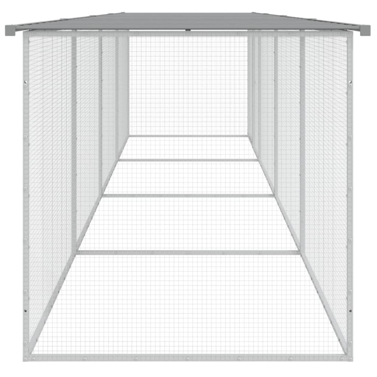 vidaXL Κοτέτσι - Κλουβί με Στέγη Αν. Γκρι 403x98x90 εκ. Γαλβαν. Ατσάλι