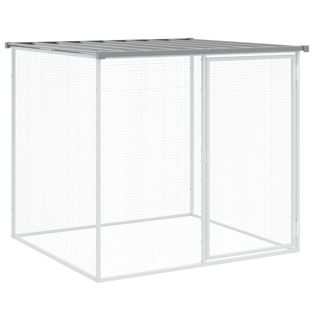 vidaXL Κοτέτσι - Κλουβί με Στέγη Αν. Γκρι 403x98x90 εκ. Γαλβαν. Ατσάλι