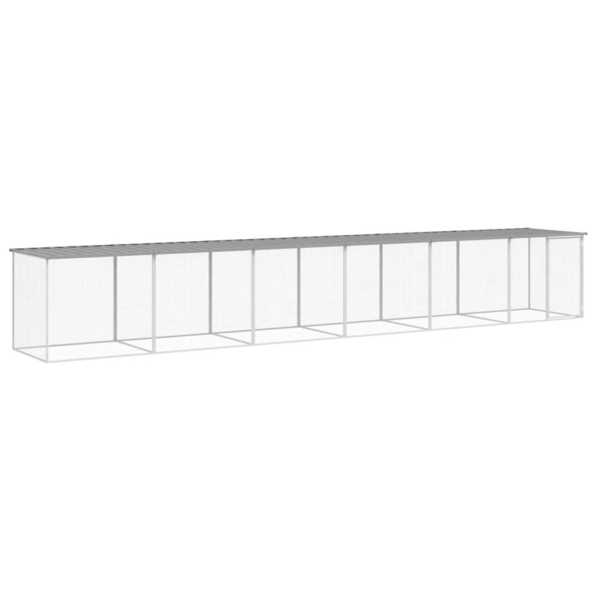 vidaXL Κοτέτσι - Κλουβί με Στέγη Αν. Γκρι 603x98x90 εκ. Γαλβαν. Ατσάλι