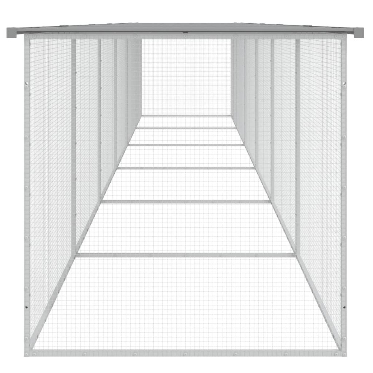 vidaXL Κοτέτσι - Κλουβί με Στέγη Αν. Γκρι 603x98x90 εκ. Γαλβαν. Ατσάλι