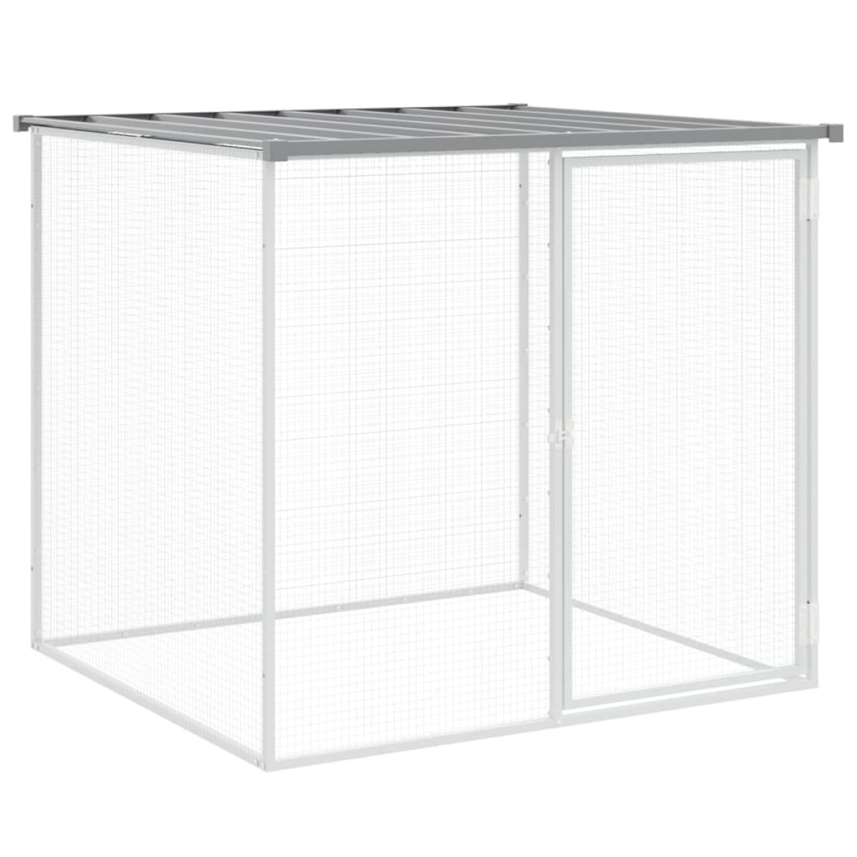 vidaXL Κοτέτσι - Κλουβί με Στέγη Αν. Γκρι 603x98x90 εκ. Γαλβαν. Ατσάλι