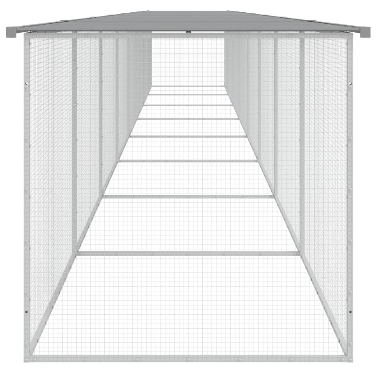 vidaXL Κοτέτσι - Κλουβί με Στέγη Αν. Γκρι 803x98x90 εκ. Γαλβαν. Ατσάλι