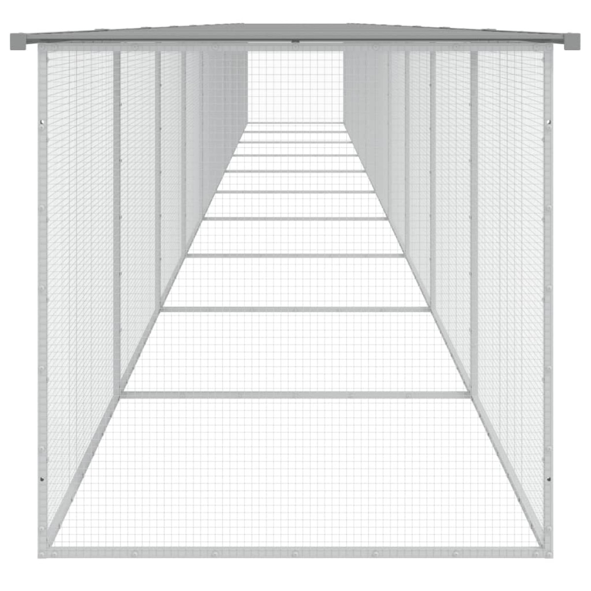 vidaXL Κοτέτσι - Κλουβί με Στέγη Αν. Γκρι 1003x98x90 εκ. Γαλβ. Ατσάλι
