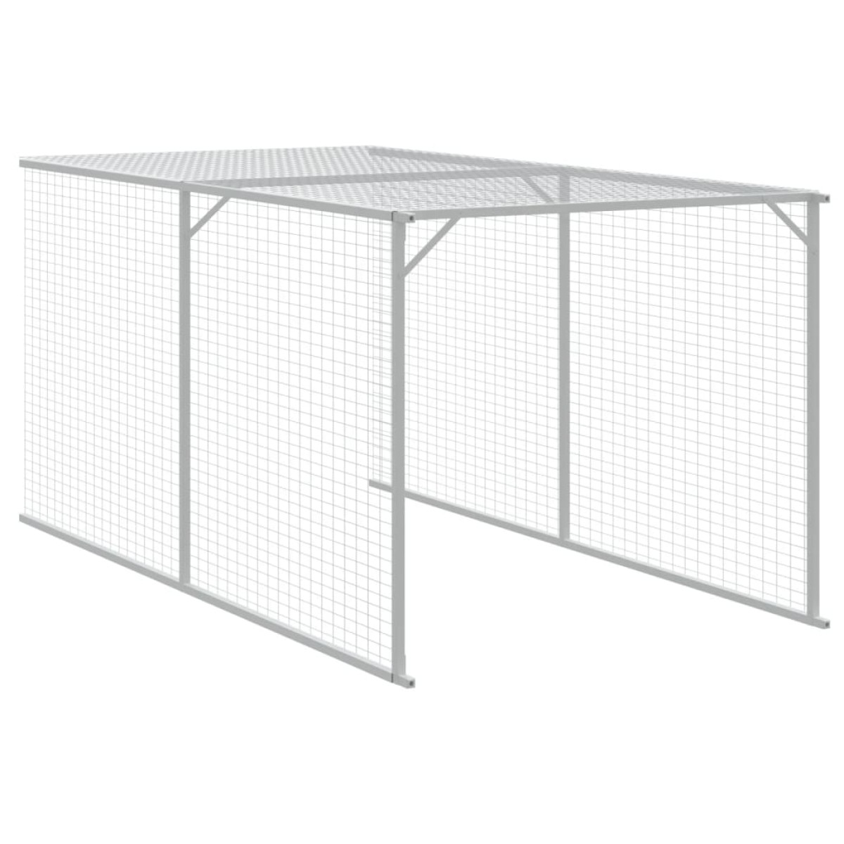 vidaXL Κλουβί για Κότες με Αυλή Ανθρακί 117x1221x123 εκ Γαλβαν. Ατσάλι