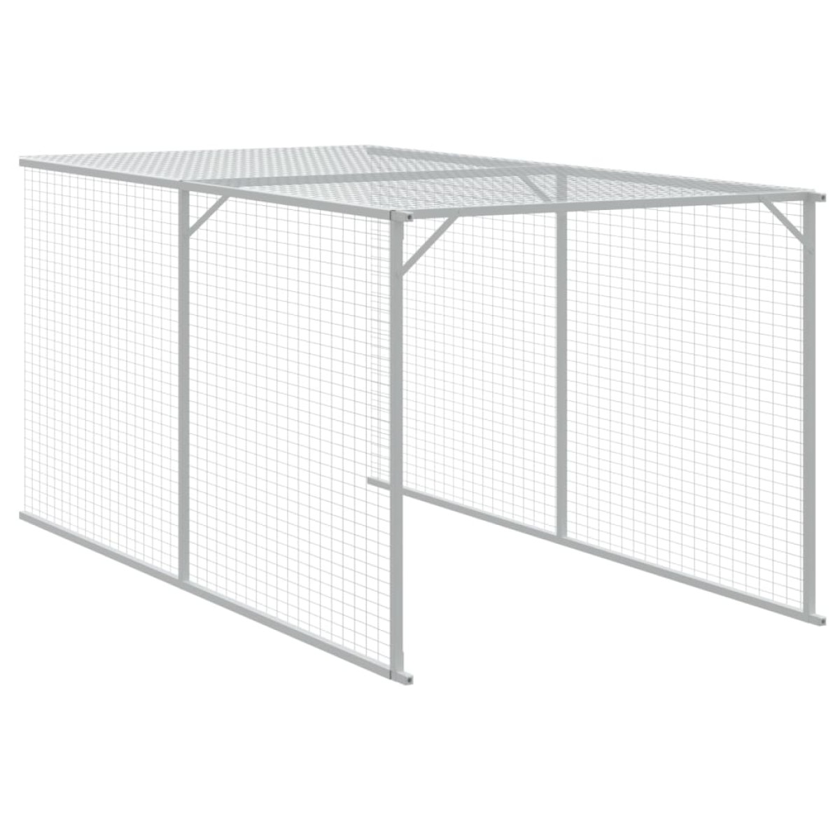 vidaXL Κοτέτσι με Περίβολο Ανθρακί 110x405x110 εκ. Γαλβαν. Χάλυβας