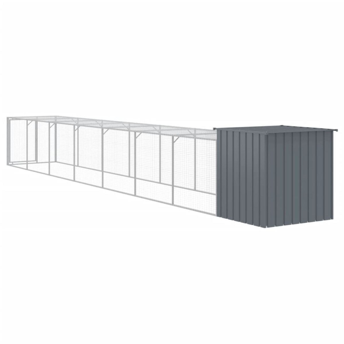 vidaXL Κοτέτσι με Περίβολο Ανθρακί 110x813x110 εκ. Γαλβαν. Ατσάλι