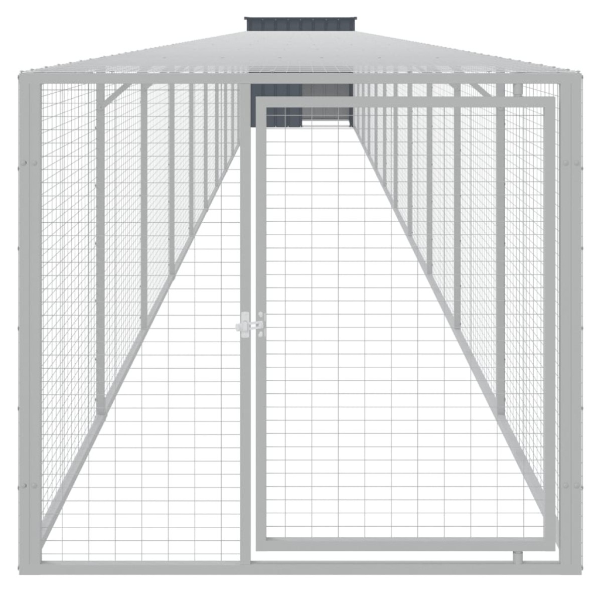 vidaXL Κοτέτσι με Περίβολο Ανθρακί 110x1221x110 εκ. Γαλβαν. Ατσάλι
