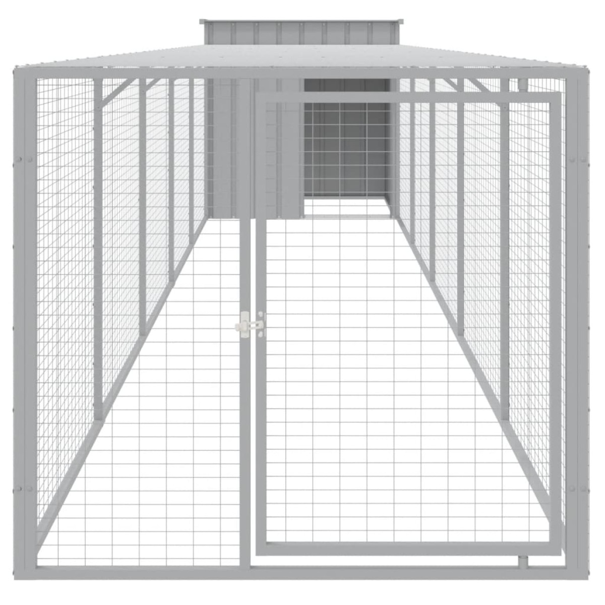 vidaXL Κοτέτσι με Περίβολο Αν. Γκρι 110x609x110 εκ. Γαλβαν. Χάλυβας