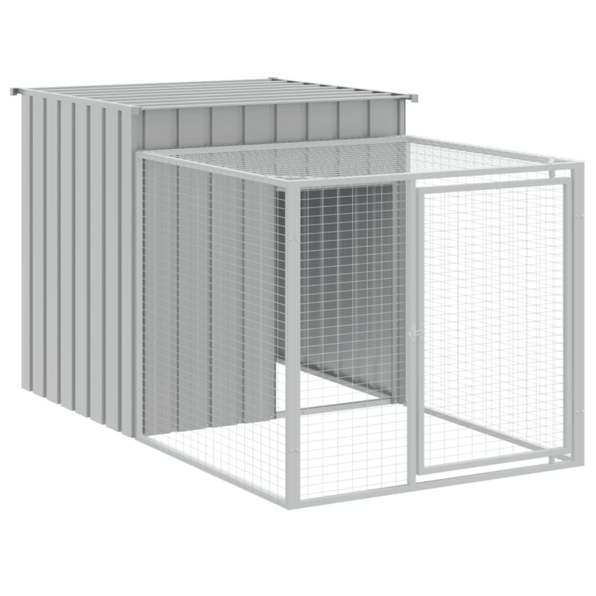 vidaXL Κοτέτσι με Περίβολο Αν. Γκρι 110x609x110 εκ. Γαλβαν. Χάλυβας