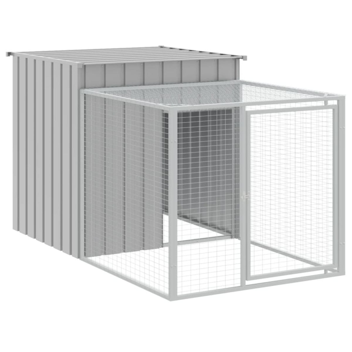vidaXL Κοτέτσι με Περίβολο Αν. Γκρι 110x813x110 εκ. Γαλβαν. Χάλυβας
