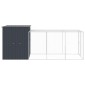 vidaXL Κλουβί για Κότες με Αυλή Ανθρακί 165x455x181 εκ Γαλβαν. Χάλυβας