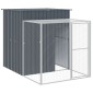 vidaXL Κλουβί για Κότες με Αυλή Ανθρακί 165x455x181 εκ Γαλβαν. Χάλυβας