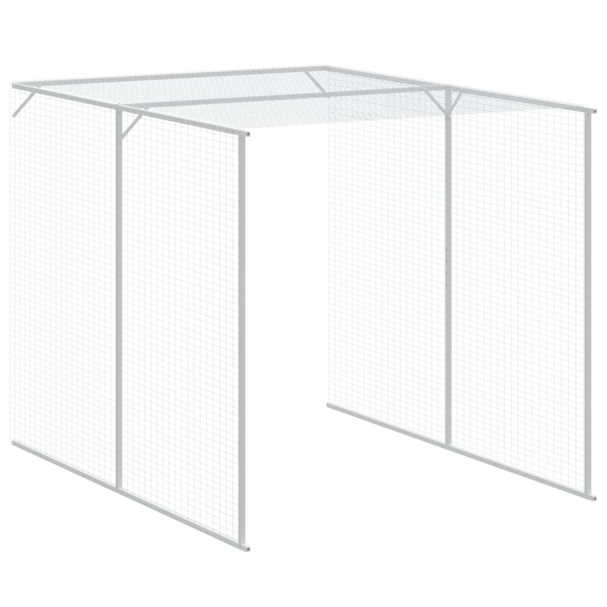 vidaXL Κλουβί για Κότες με Αυλή Ανθρακί 165x455x181 εκ Γαλβαν. Χάλυβας