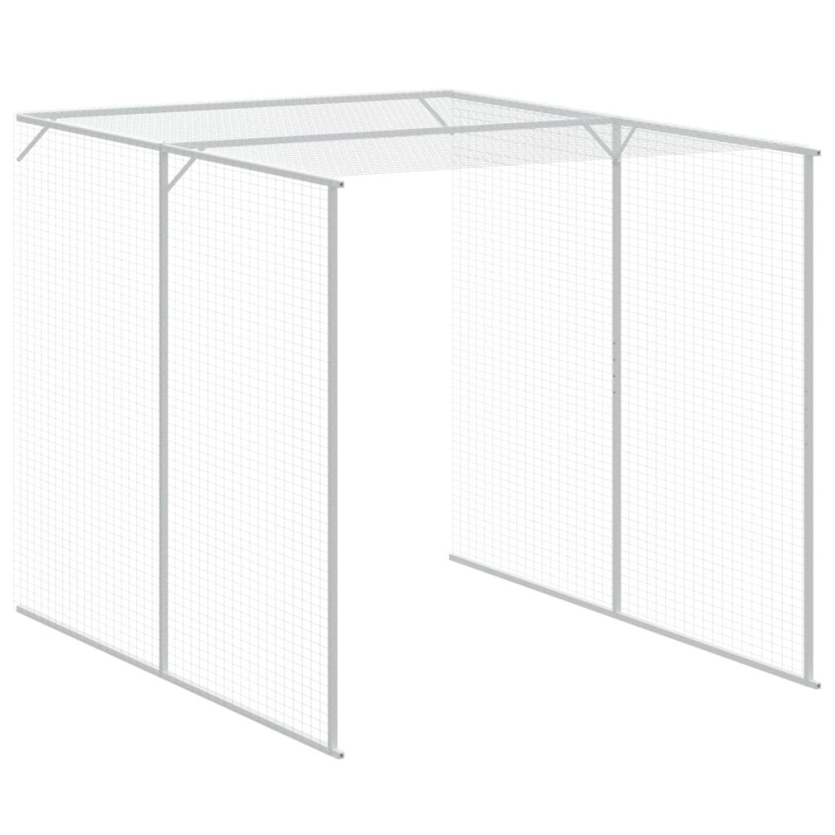 vidaXL Κοτέτσι με Περίβολο Αν. Γκρι 165x455x181 εκ. Γαλβαν. Χάλυβας