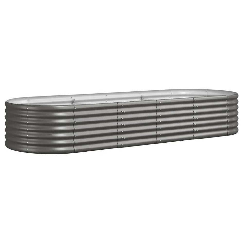 vidaXL Ζαρντινιέρα Γκρι 224x80x36 εκ Γαλβανισμένος χάλυβας