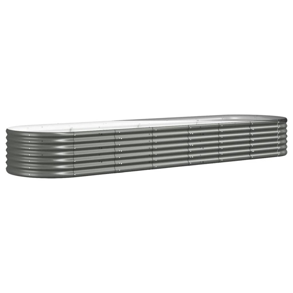 vidaXL Ζαρντινιέρα Γκρι 296x80x36 εκ. Γαλβανισμένος χάλυβας