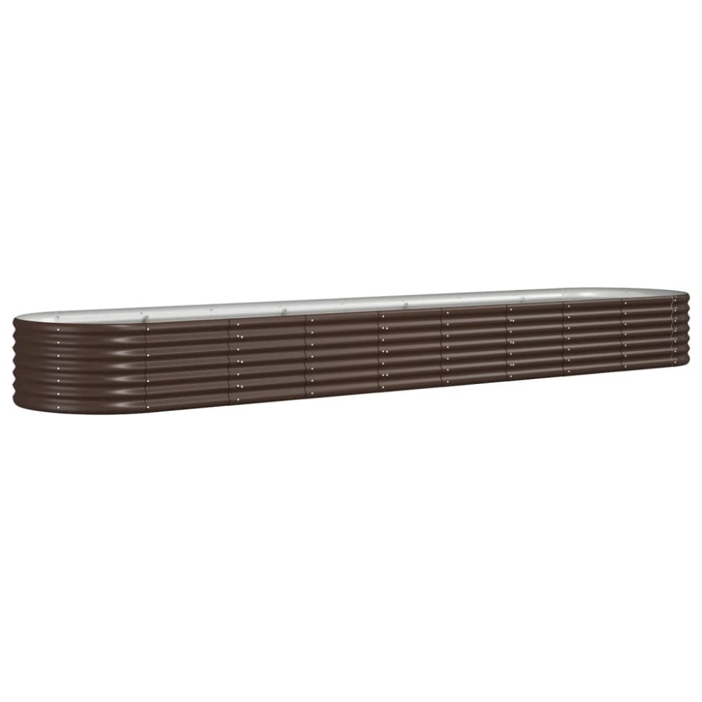 vidaXL Ζαρντινιέρα Καφέ 368x80x36 εκ. Γαλβανισμένος χάλυβας