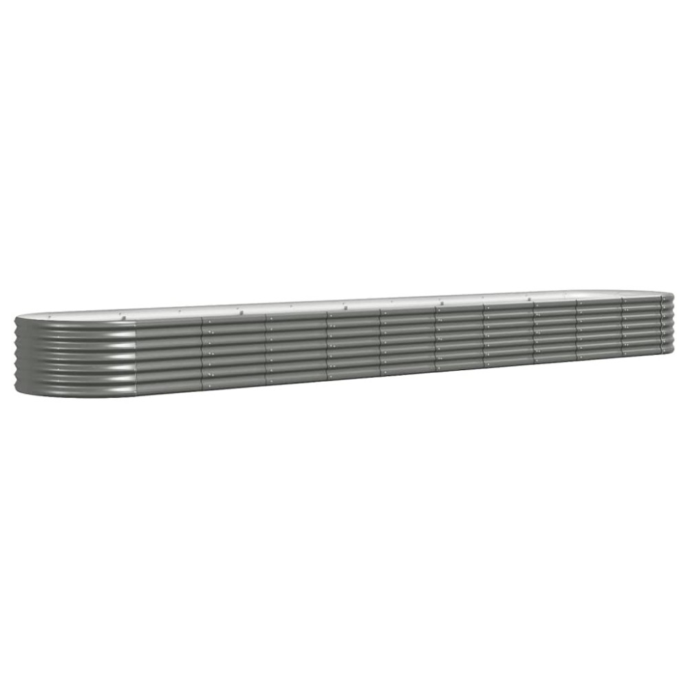 vidaXL Ζαρντινιέρα Γκρι 440x80x36 εκ. Γαλβανισμένος χάλυβας