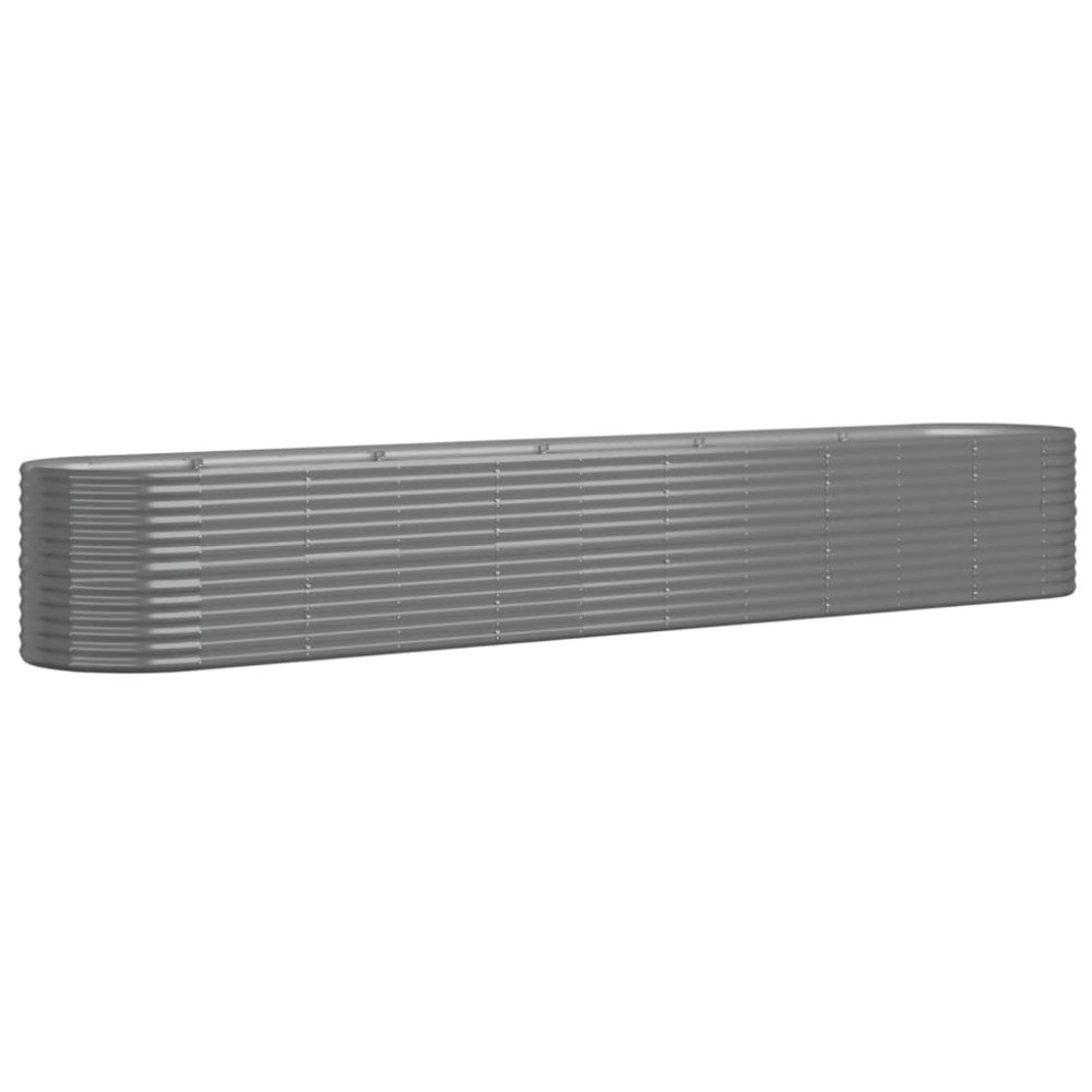 vidaXL Ζαρντινιέρα Γκρι 440x80x68 εκ. Γαλβανισμένος χάλυβας