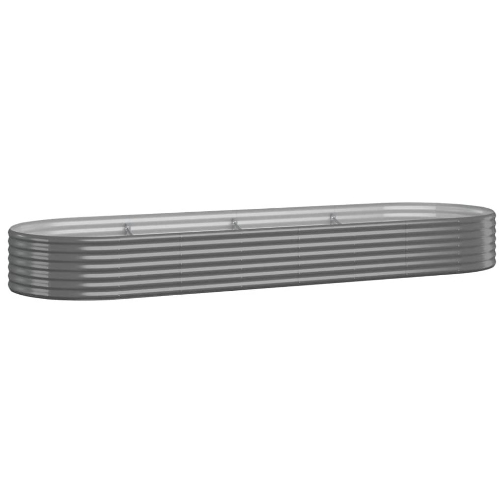 vidaXL Ζαρντινιέρα Γκρι 322x100x36 εκ. Γαλβανισμένος χάλυβας