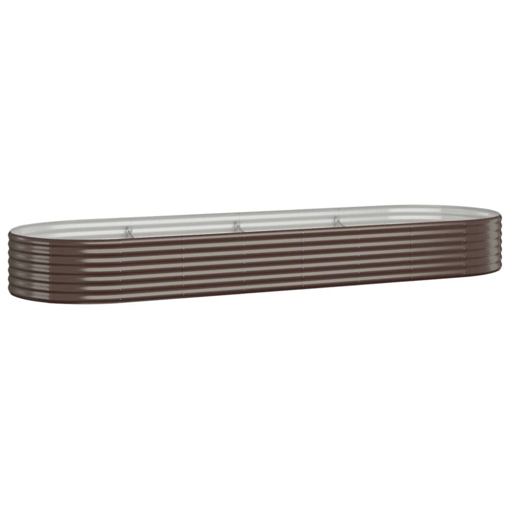 vidaXL Ζαρντινιέρα Καφέ 322x100x36 εκ. Γαλβανισμένος χάλυβας