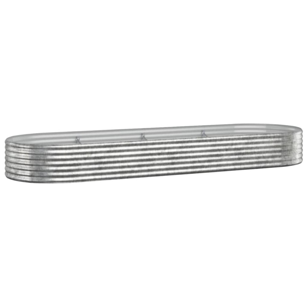 vidaXL Ζαρντινιέρα Ασημί 322x100x36 εκ. Γαλβανισμένος χάλυβας
