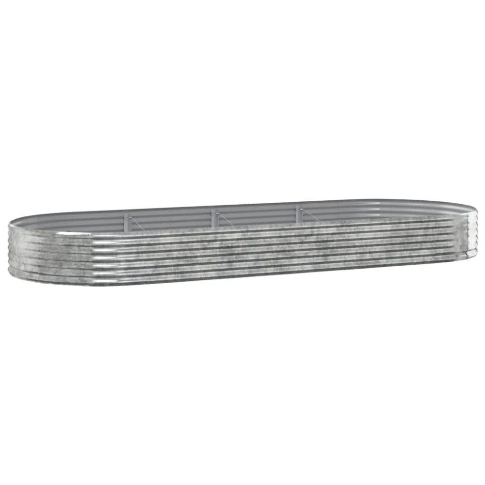 vidaXL Ζαρντινιέρα Ασημί 373x140x36 εκ. Γαλβανισμένος χάλυβας