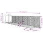 vidaXL Κλουβί Σκύλου Εξ. Χώρου με Οροφή Ασημί 2x14x2,5 μ. Γαλβ. Ατσάλι