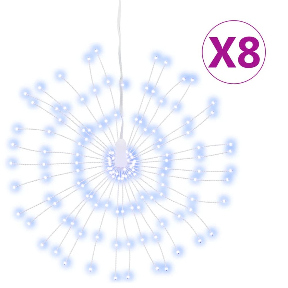 vidaXL Φωτάκια Χριστουγεννιάτικα 8 Τεμ. 140 LED Ψυχρό Λευκό 17 εκ.