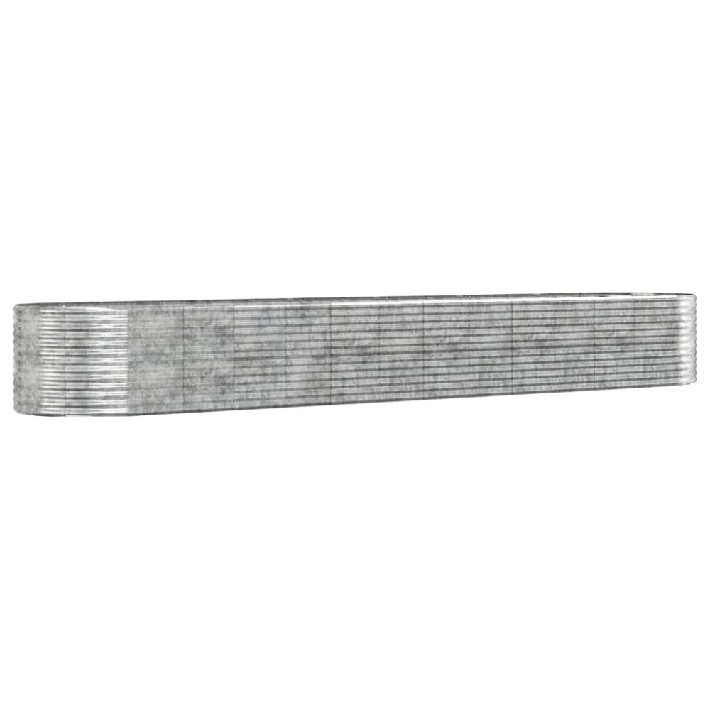 vidaXL Ζαρντινιέρα Ασημί 554x100x68 εκ. Ατσάλι με Ηλεκτρ. Βαφή Πούδρας