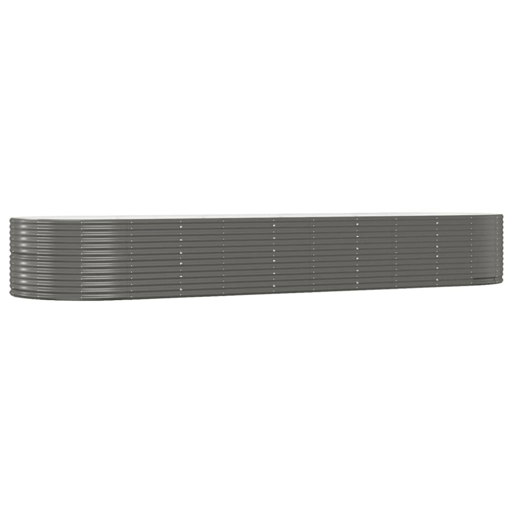 vidaXL Ζαρντινιέρα Γκρι 447x140x68 εκ. Γαλβανισμένος χάλυβας