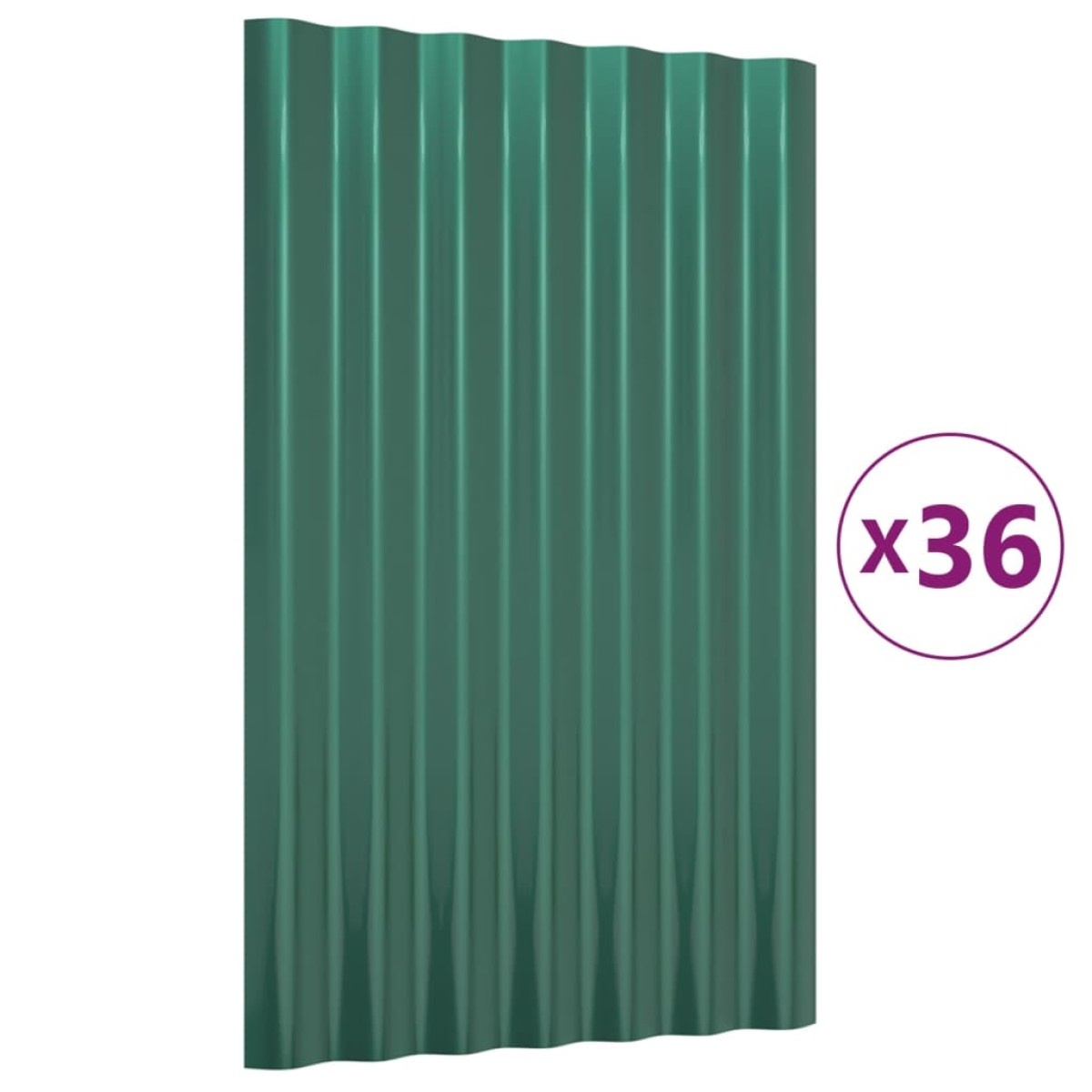 vidaXL Πάνελ Οροφής 36 τεμ. Πράσινα 60x36 εκ. Ατσάλινα με Ηλεκτρ. Βαφή
