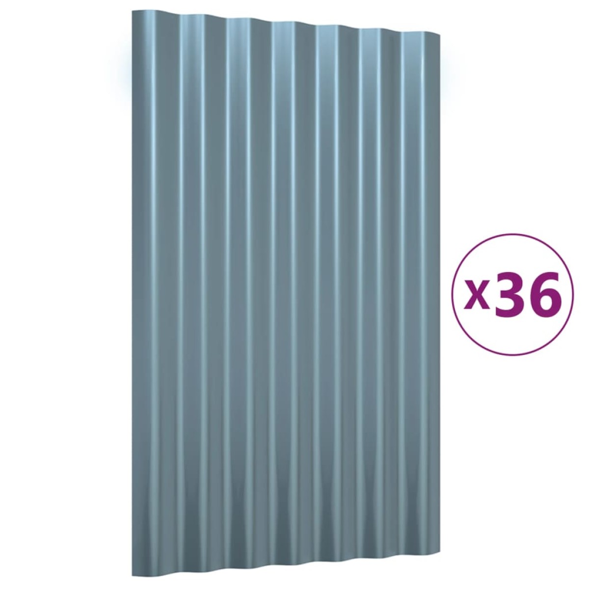 vidaXL Πάνελ Οροφής 36 τεμ. Γκρι 60 x 36 εκ. Ατσάλινα με Ηλεκτρ. Βαφή