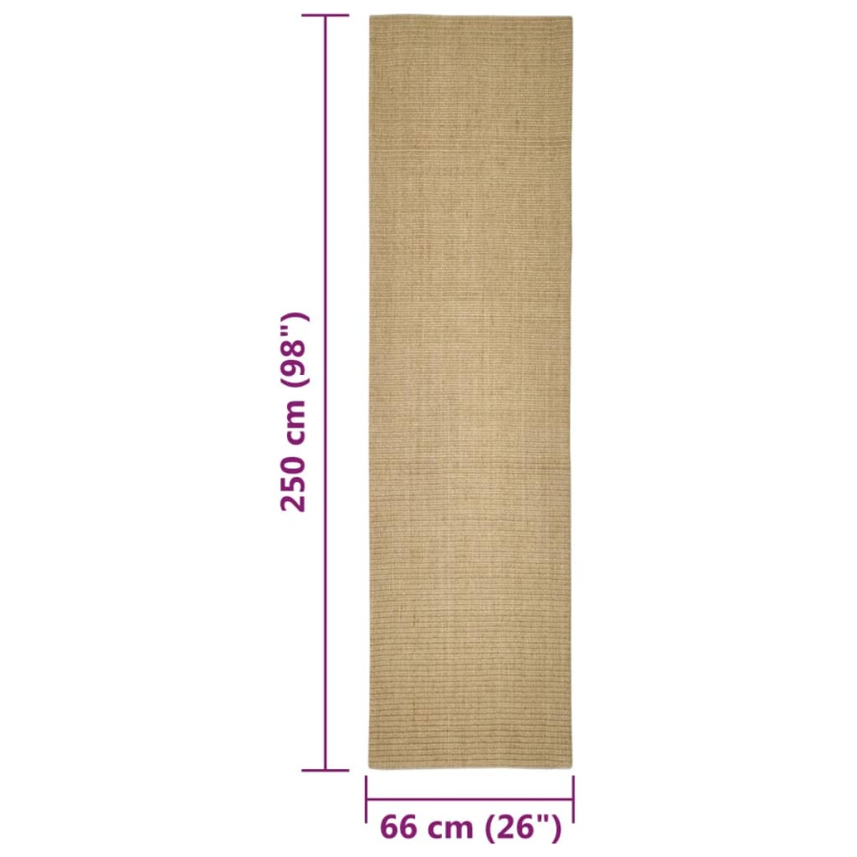 vidaXL Χαλί Σιζάλ για Ονυχοδρόμιο 66 x 250 εκ.