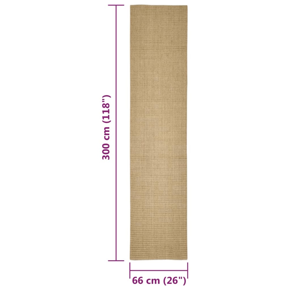 vidaXL Χαλί Σιζάλ για Ονυχοδρόμιο 66x300 εκ.