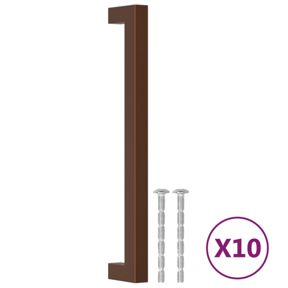 vidaXL Λαβές Ντουλαπιών 10 τεμ. Μπρονζέ 192 χιλ. από Ανοξείδωτο Ατσάλι